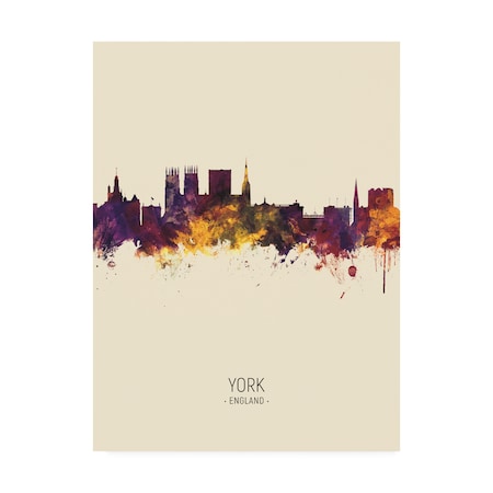 Michael Tompsett 'York England Skyline Portrait III' Canvas Art,14x19